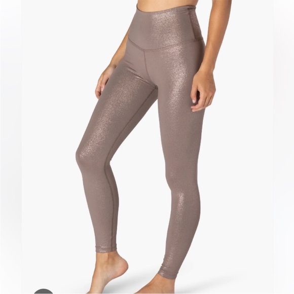 Beyond Yoga Twinkle Mocha Brown Leggings Size Med - Picture 4 of 11